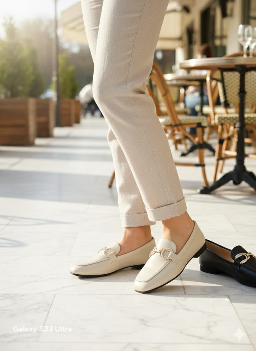 أحذية أوكسفورد بسلسلة معدنية للنساء