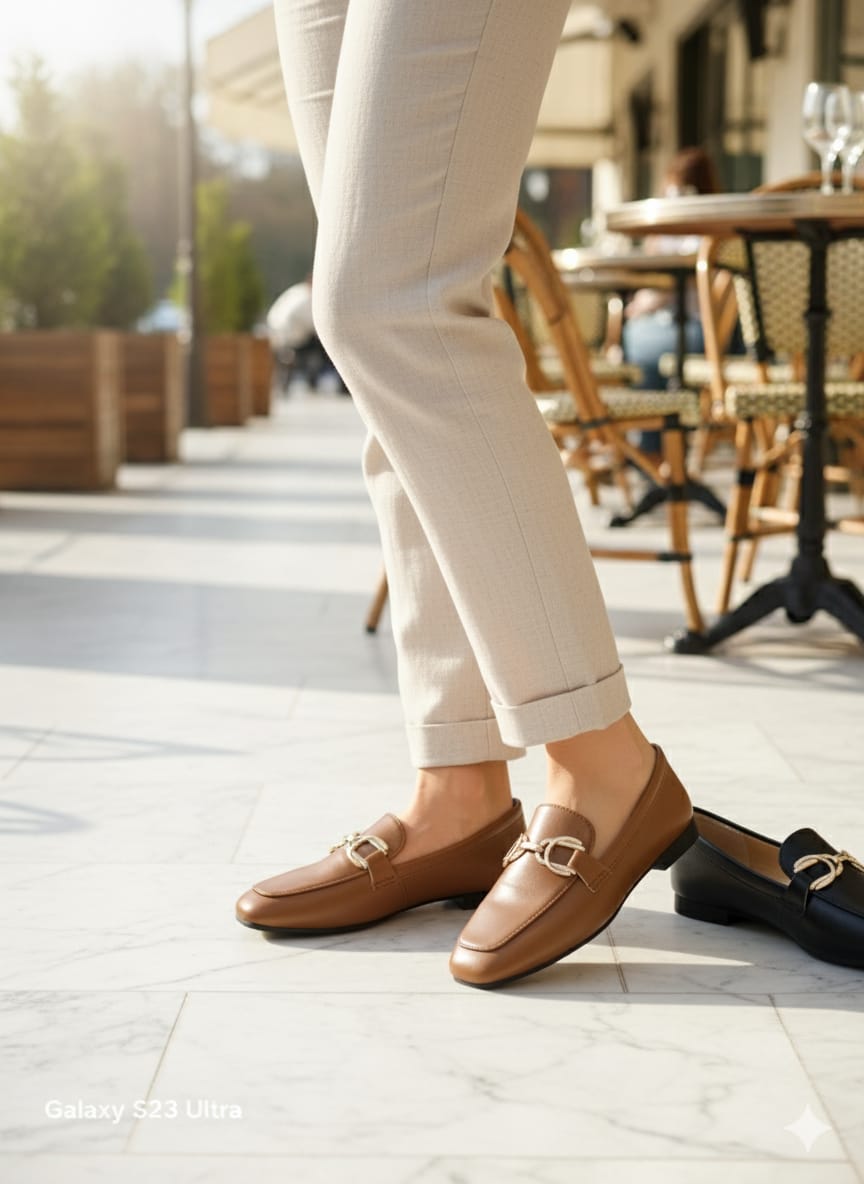 أحذية أوكسفورد بسلسلة معدنية للنساء